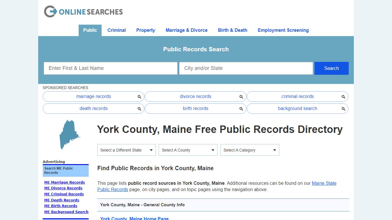 York County, Maine Public Records Directory