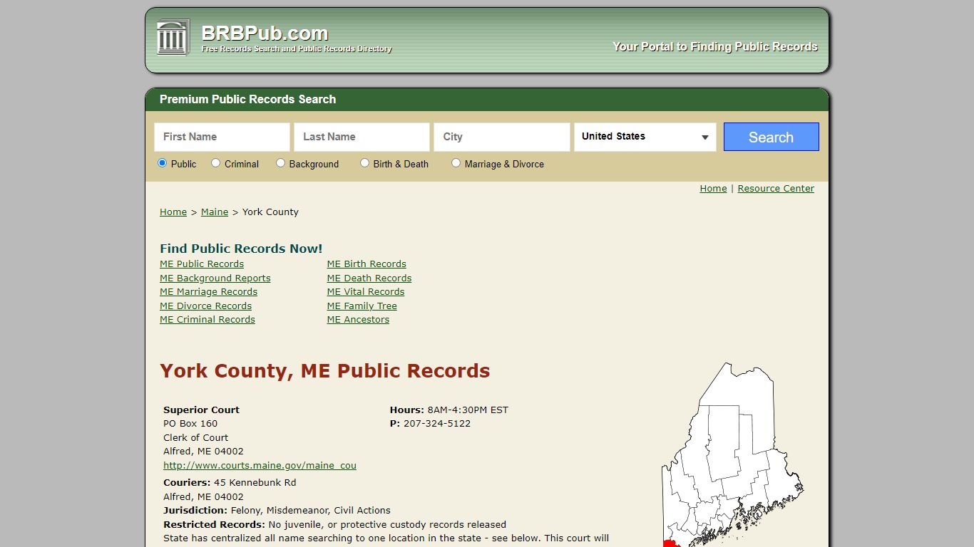 York County Public Records | Search Maine Government Databases